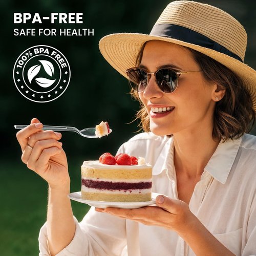 240 Count Extra Heavy Duty Clear Plastic Spoons, Solid and Durable Premium Disposable Spoons - BPA-Free & Heat Resistant Plastic Cutlery Utensils for Parties, Events and Everyday Use