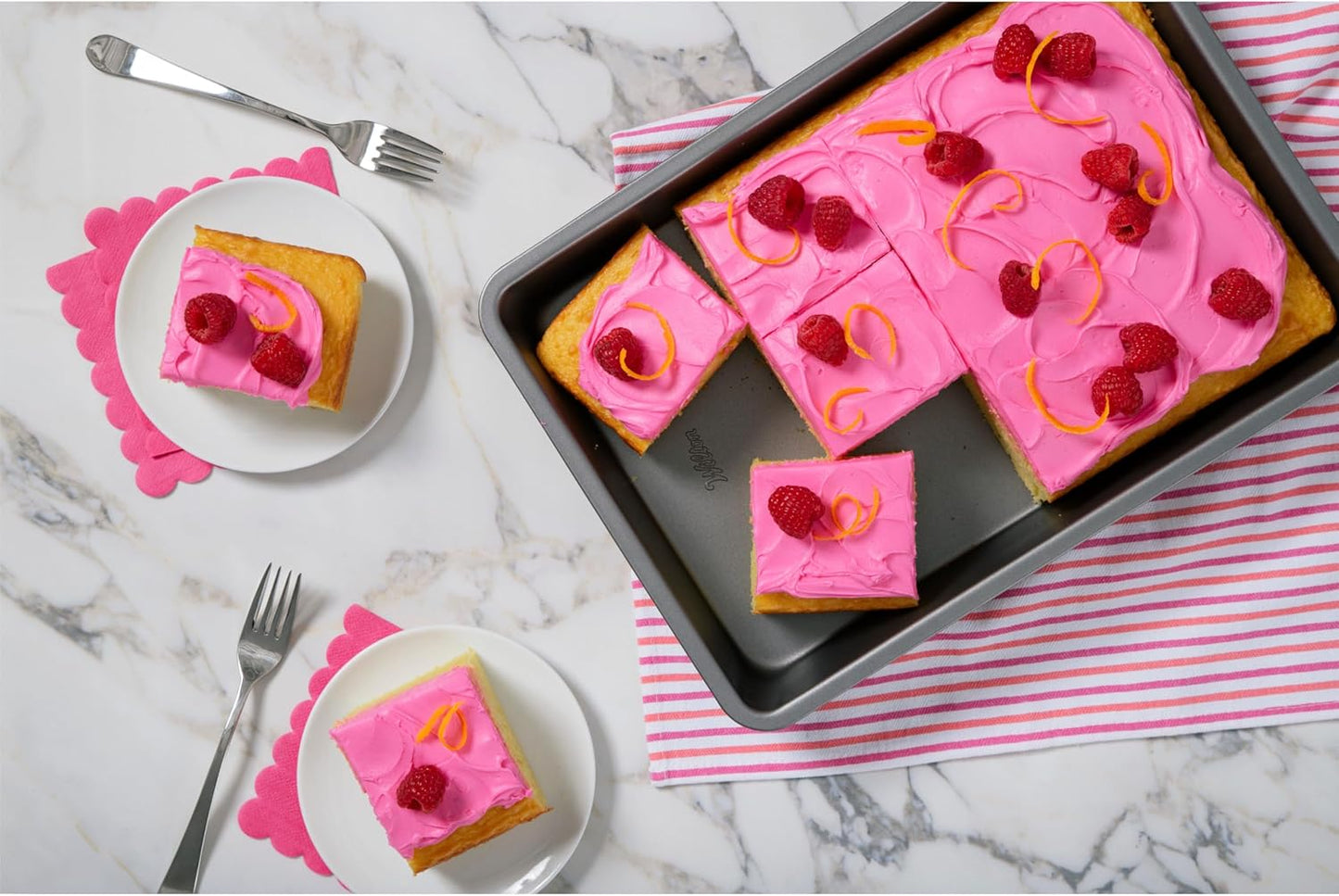 Wilton Silver Non-Stick Oblong Cake Pan - Perfect for Cakes & Lasagna | Durable Steel, 13 x 9 x 2 in