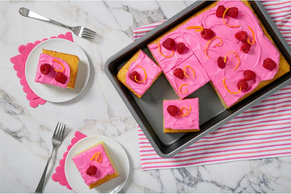 Wilton Silver Non-Stick Oblong Cake Pan - Perfect for Cakes & Lasagna | Durable Steel, 13 x 9 x 2 in