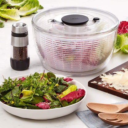 OXO Salad Spinner - Effortless Drying for Fresh Greens | Compact Design for Easy Storage
