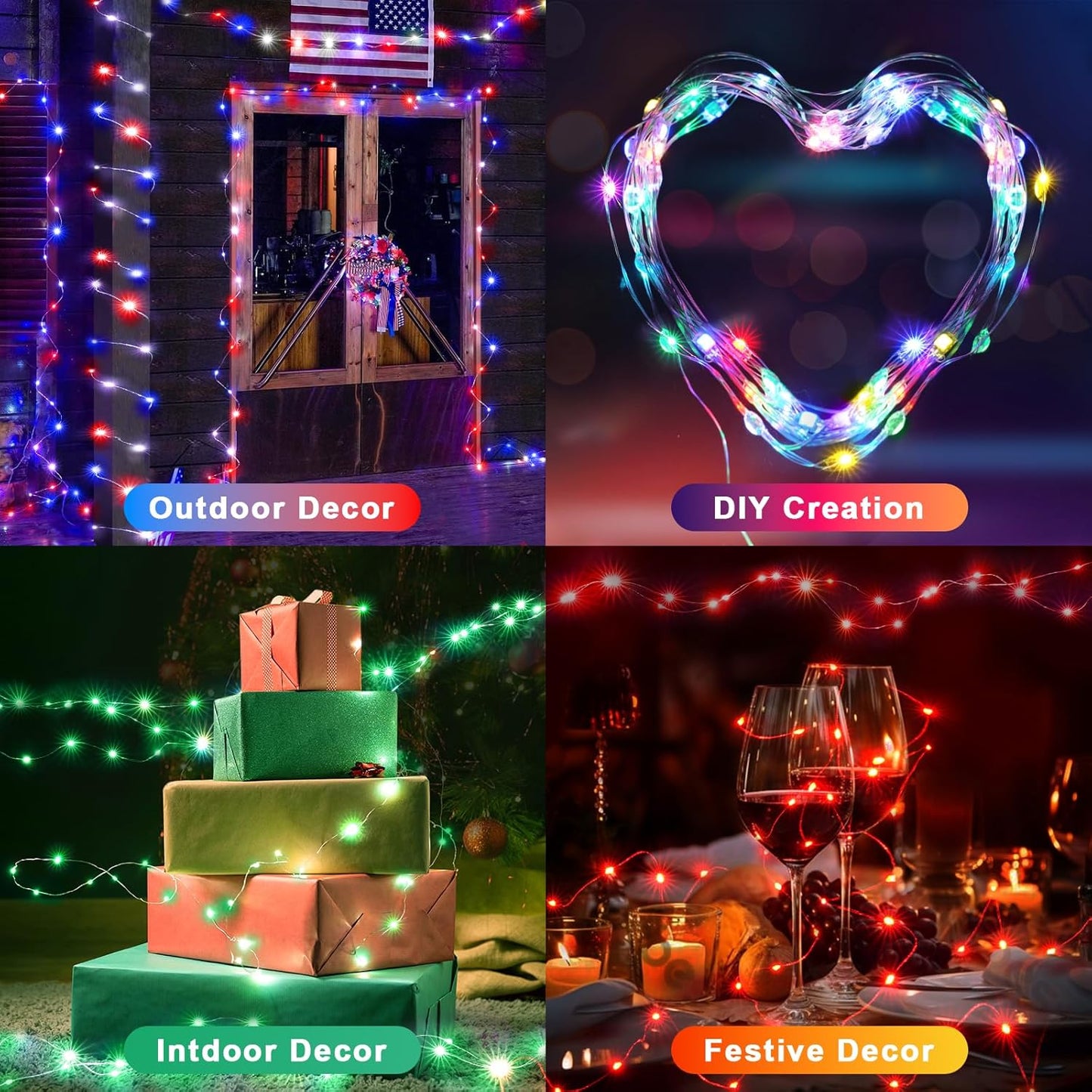 OMIKA Color Changing Fairy Lights - 33Ft Twinkle String Lights with 100 LEDs & USB Remote | 24 Colors, 196 Modes