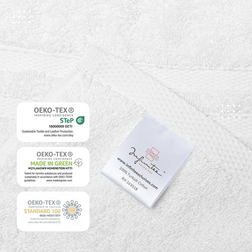 Infinitee Xclusives 6 Piece Premium Towel Set, 2 Bath Towels, 2 Hand Towels, and 2 Wash Cloths, 100% Ring Spun Turkish Cotton Highly Absorbent Towels for Bathroom, Gym, Hotel, and Spa (Bright White)