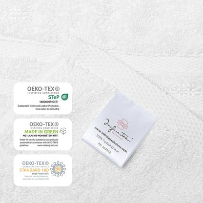 Infinitee Xclusives 6 Piece Premium Towel Set, 2 Bath Towels, 2 Hand Towels, and 2 Wash Cloths, 100% Ring Spun Turkish Cotton Highly Absorbent Towels for Bathroom, Gym, Hotel, and Spa (Bright White)
