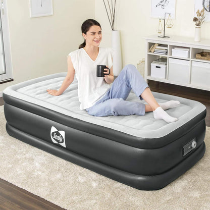 Sealy Tritech 20" Inflatable Air Mattress Bed with Built-in Pump, Storage Bag, and Repair Patch, for Indoor and Outdoor Use, Twin