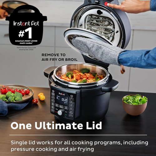 Instant Pot Duo Crisp - 13-in-1 Air Fryer & Pressure Cooker Combo | 6.5 Quart, 1500 Watts, Black - Over 800 Recipes