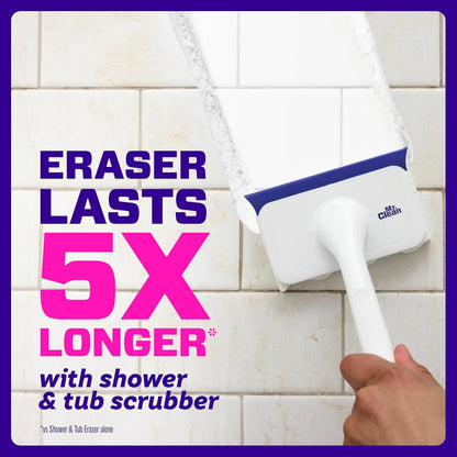Mr. Clean Magic Eraser Bathroom Cleaner - All-in-One Shower & Tub Scrubber Kit | 2 Scrubbers & 5 Foaming Erasers