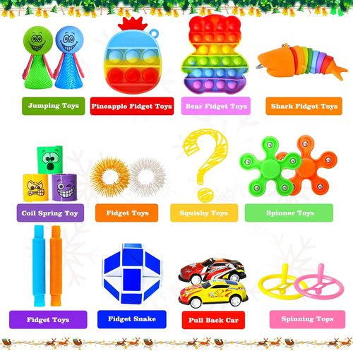 Fidget Advent Calendar 2026 - Fun Sensory Countdown Calendar with 24 Surprises for Kids