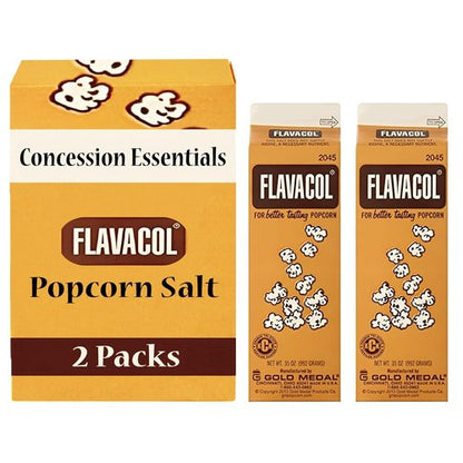 Concession Essentials Flavacol Popcorn Seasoning Salt - Two Carton Pack for Perfect Flavor