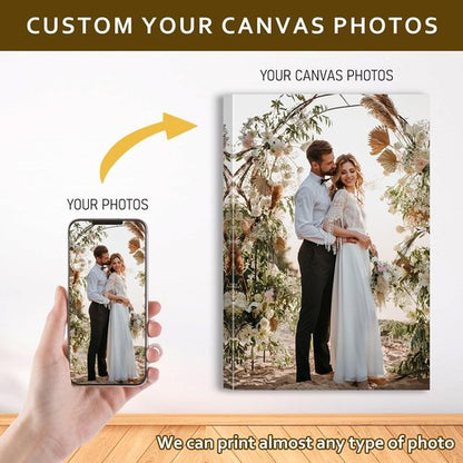 Custom Canvas Prints with Your Photos - Personalized Pictures Print, Customized Photo Gifts, Wall Art Poster Canvas Printing for Wedding, Family, Baby, Pets, Home Office Decor, Wrapped Frame 40x24