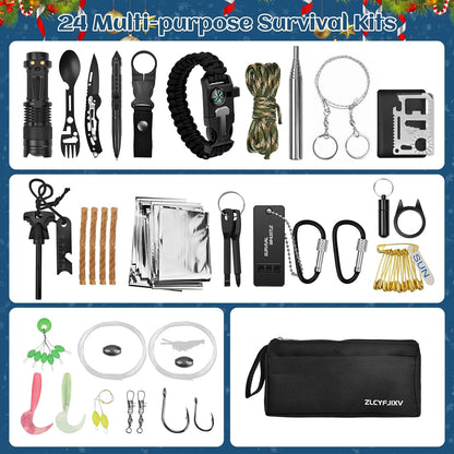Survival Advent Calendar 2025 - 24-Day Countdown Gift Box for Adults & Outdoor Enthusiasts