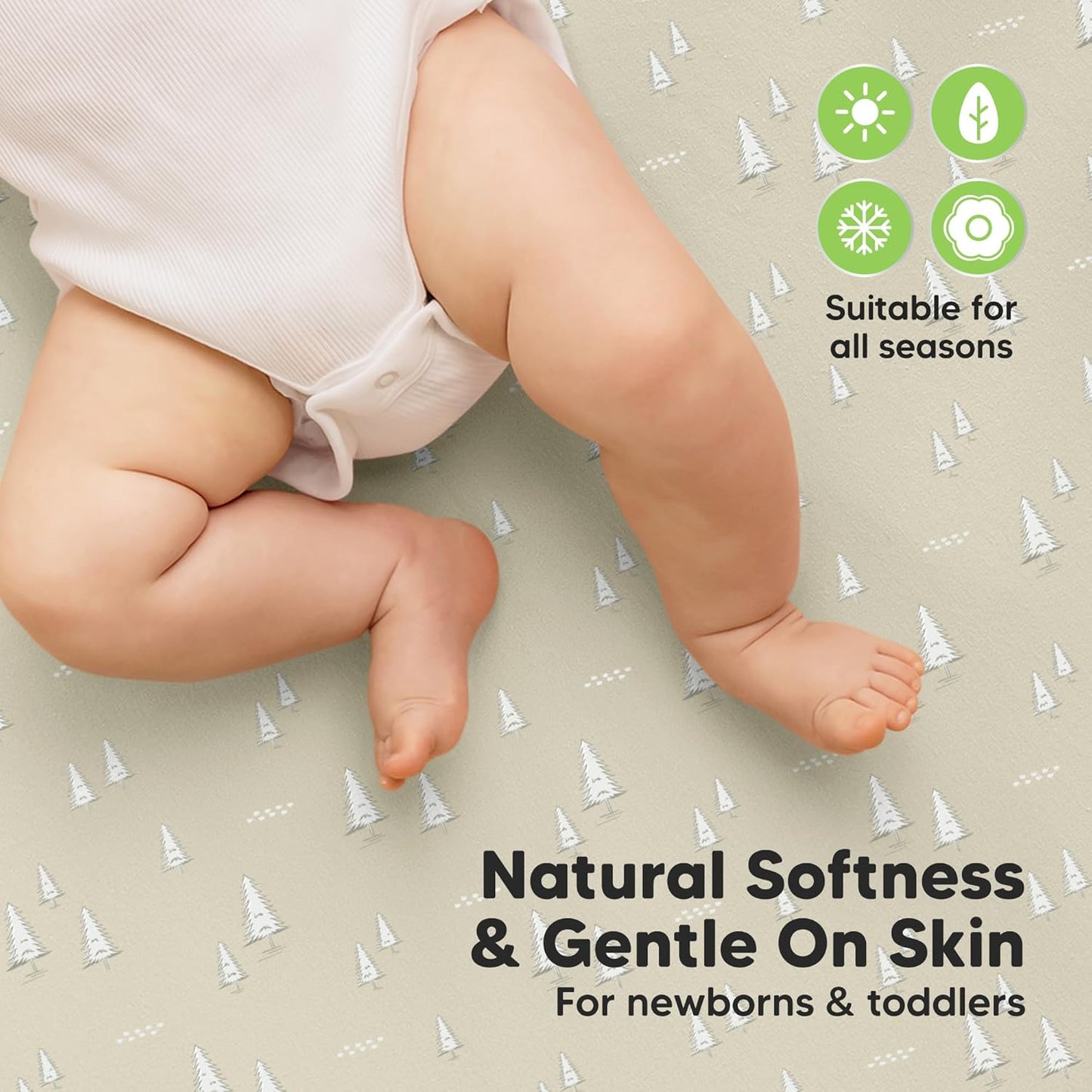 Regine Switzerland 2-Pack Waterproof Crib Sheets - Organic Cotton, Soft & Durable, 52x28 for Boys & Girls