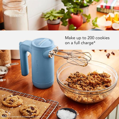 KitchenAid Hand Mixer - Cordless 7 Speed for Effortless Mixing | Blue Velvet Finish