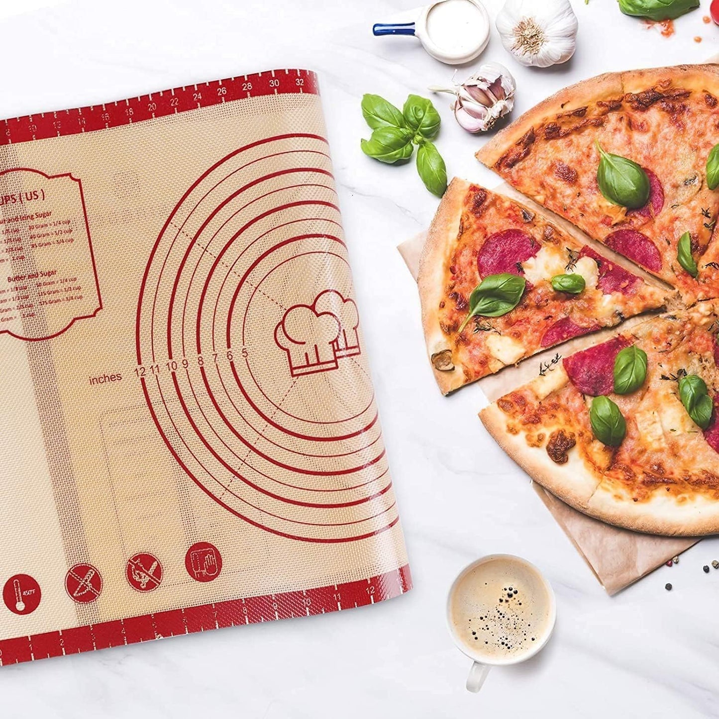 Silicone Baking Mat - Extra Thick Non-Stick Dough Rolling Sheet | 28" x 20" Reusable Food Grade Mat for Cookies, Macarons, Bread