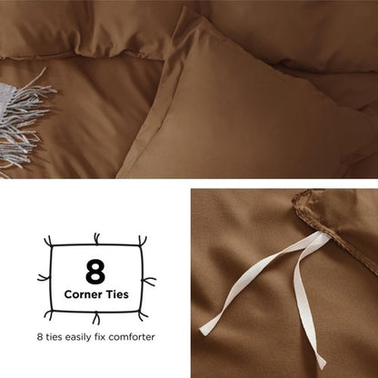 Bedsure Duvet Cover Full Size - Soft Double Brushed Bedding Set for Kids & Adults, Zipper Closure, 3 Pieces, Includes 1 Duvet Cover (80"x90") & 2 Pillow Shams, NO Comforter, Brown