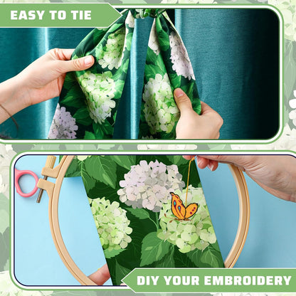 Skiennix Wreath Sash - Satin Blank Sash for Front Door Decor | Indoor/Outdoor Use (White & Green)