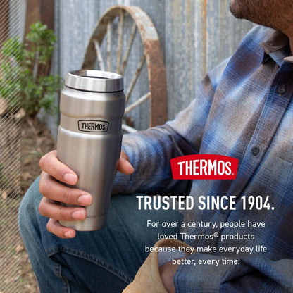 THERMOS Stainless King Vacuum-Insulated Tumbler - 16oz Midnight Blue | Leak-Proof Coffee Cup for Hot & Cold Drinks