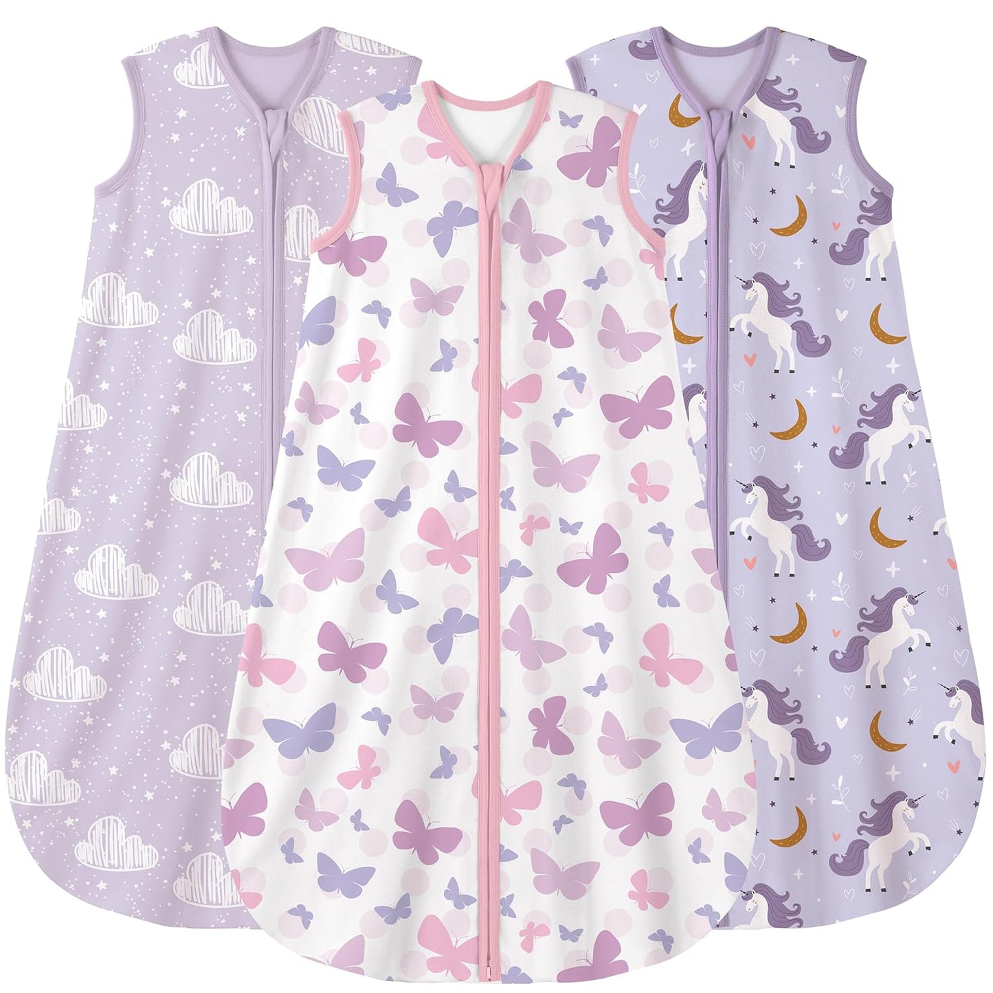 Yoofoss Baby Sleep Sack | 100% Organic Cotton Wearable Blanket for 18-24 Months | 3-Pack, Comfy & Lightweight