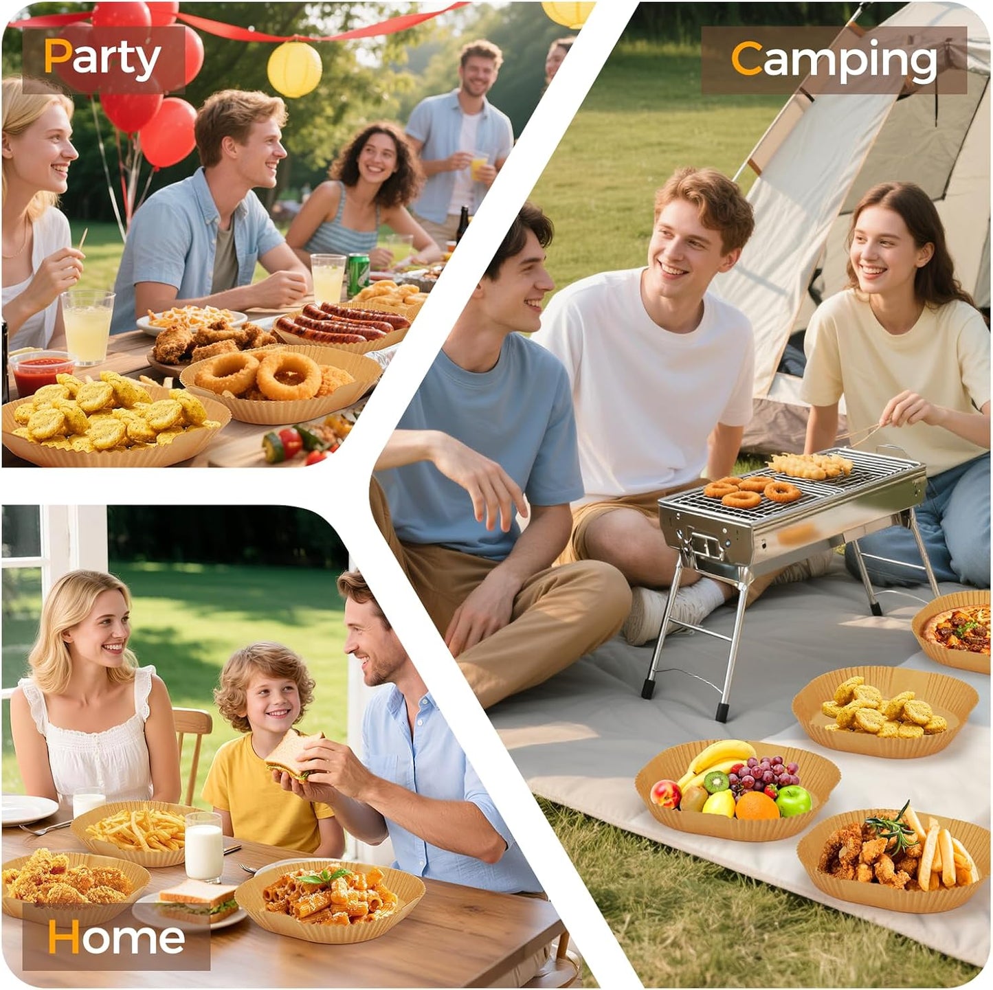 Skiennix 360 Pcs Air Fryer Liners - 8" Square Unbleached Parchment Paper, Non-Stick & Leakproof