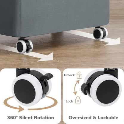 Goodpick Laundry Basket - Large Rolling Hamper with Wheels & Removable Wash Bag | 100L, Gray