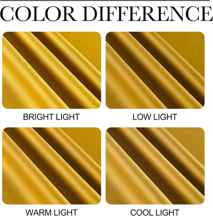 NICETOWN Gold Blackout Cafe Curtains - Faux Silk Grommet Drapes for Small Windows | 42" x 84", 2 Panels