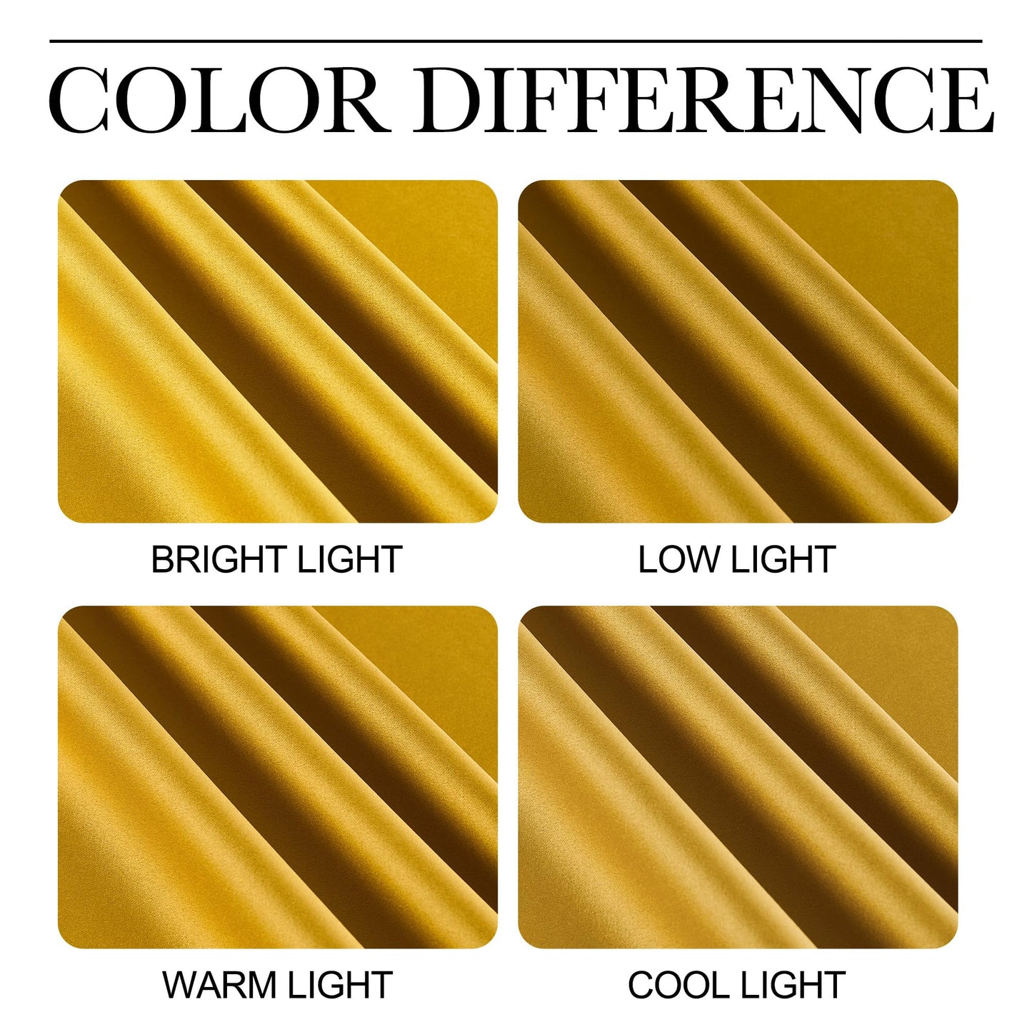 NICETOWN Gold Blackout Cafe Faux Silk Curtains for Small Windows, 42" Wide by 63" Long, 2 Panels, Grommet Privacy Blackout Satin Drapes for Home Decoration
