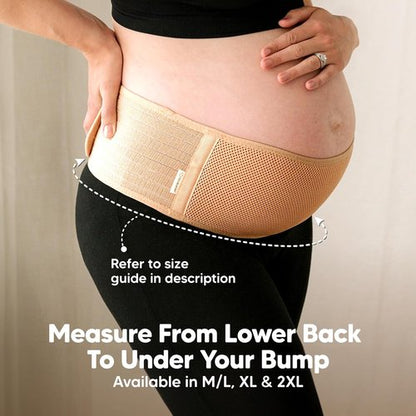 KeaBabies Maternity Belly Band - Soft & Breathable Pregnancy Support Belt | Adjustable Comfort (Classic Ivory, M/L)
