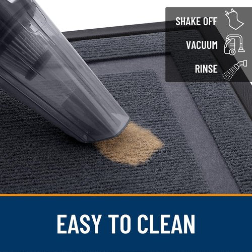 OLANLY Front Door Mat Indoor Outdoor Entrance, Waterproof All-Season, All-Weather Doormat, Sturdy Natural Rubber, Fade Resistant, Low Profile, Easy Clean Patio Porch Entryway Mat, 47x30, Light Grey