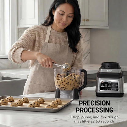 Ninja BN801 Professional Plus Kitchen System - 1400W Blender & Food Processor with Auto IQ | 72oz Pitcher, 64oz Bowl, 2 To-Go Cups, Grey