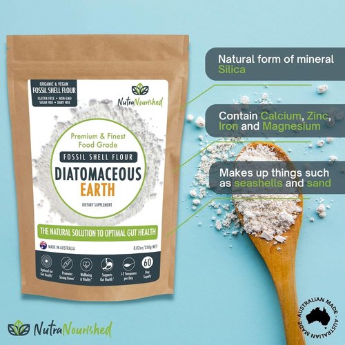 Fossil Shell Flour Powder - Organic Detox & Digestive Health Supplement | Silica-Rich, 250g