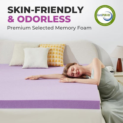 BDEUS Twin XL Mattress Topper - 2 Inch Gel Memory Foam for Soft Comfort | CertiPUR-US Certified