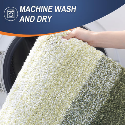 OLANLY Large Bathroom Rugs - Extra Soft Microfiber Mat, Quick Dry & Washable, Dark Green 50x30