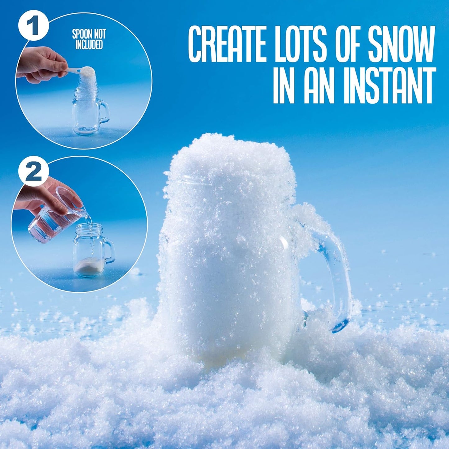 PREXTEX Instant Snow Powder - Creates 2 Gallons of Realistic Artificial Snow - Ideal for Winter Decor, Crafts & Play