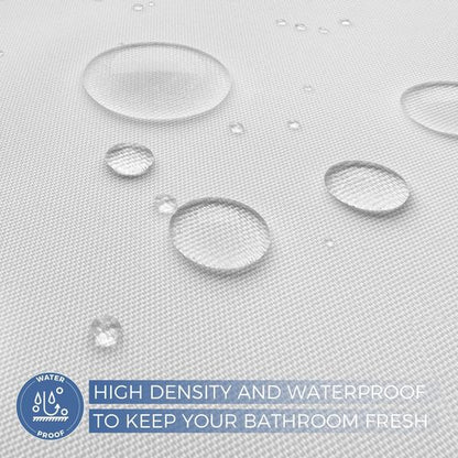 downluxe Waterproof Fabric Shower Curtain Liner, Soft Cloth Shower Liner with 3 Magnets, Machine Washable & Hotel Quality Bathroom Curtain, 70" W x 72" L, White