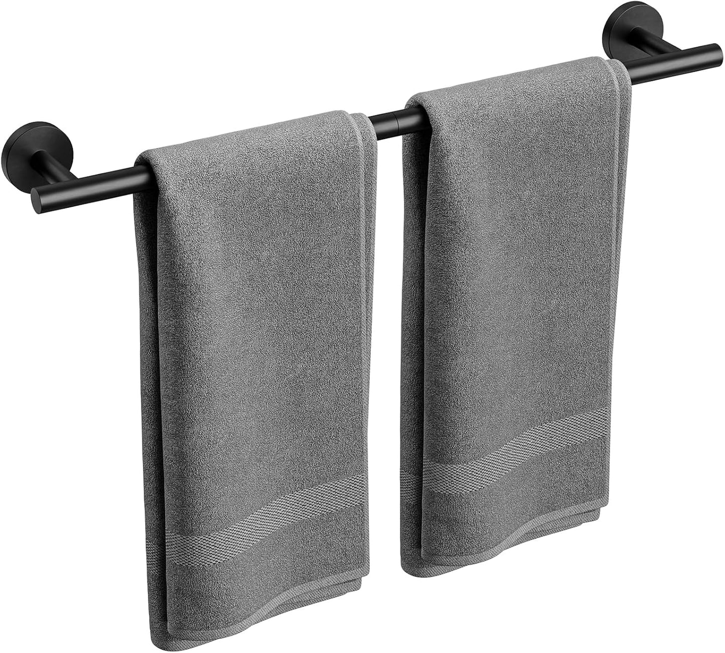 Skiennix Matte Black Towel Bar - 24 Inch Wall-Mounted Towel Rack | Durable SUS304 Stainless Steel
