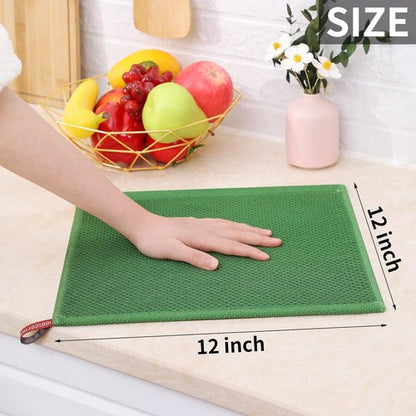 Homaxy 100% Cotton Waffle Weave Dish Cloths - Ultra Soft & Absorbent Kitchen Towels | 12x12 Inches, 6-Pack, Grass Green