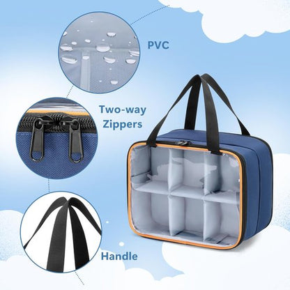 LUXJA Double Layer Storage Bag - PVC Carrying Case for Hot Wheels Monster Trucks | Holds Up to 14 Cars, Blue