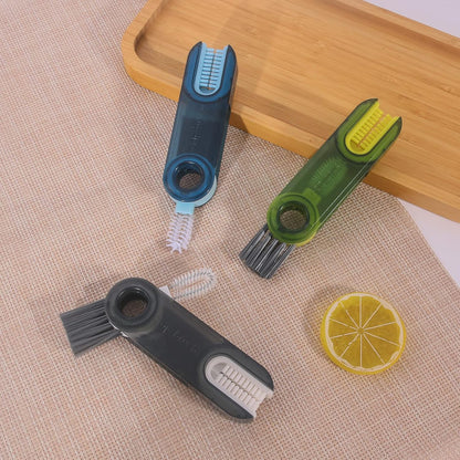Skiennix 3-in-1 Cup Lid Gap Cleaning Brush Set - Multifunctional Silicone Kitchen Tools