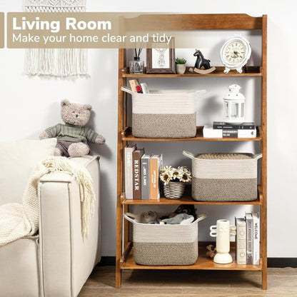 Goodpick Woven Storage Baskets - Stylish Organizing Solution for Home Decor | 13" x 10" x 9", Brown