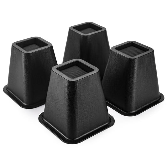 BTSD-home Bed Risers 6 Inch Furniture Risers for College Dorm Bed Sofa Table Couch Chair Bed Raisers Blocks 4 Pack Black