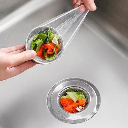 Skiennix Kitchen Sink Strainer Mesh Bags - 200 Pack Anti-Clogging Disposable Drain Covers | Fits Most Strainers (4.0 x 4.0 Inch)