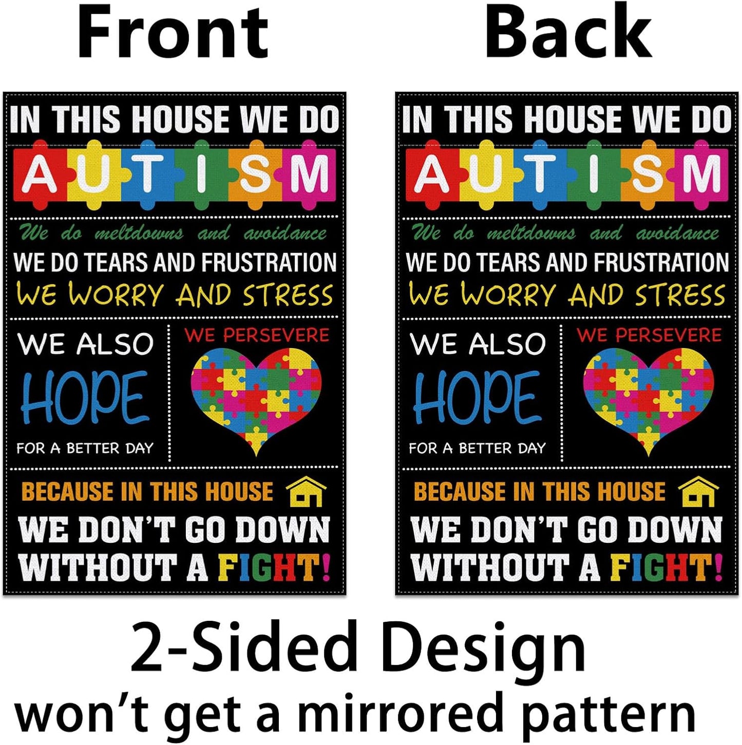 Regine Switzerland Autism Awareness Garden Flag - Inspirational Puzzle Piece Design | Double-Sided Outdoor Decor