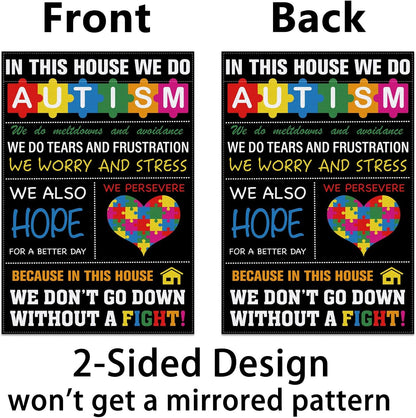 Regine Switzerland Autism Awareness Garden Flag - Inspirational Puzzle Piece Design | Double-Sided Outdoor Decor