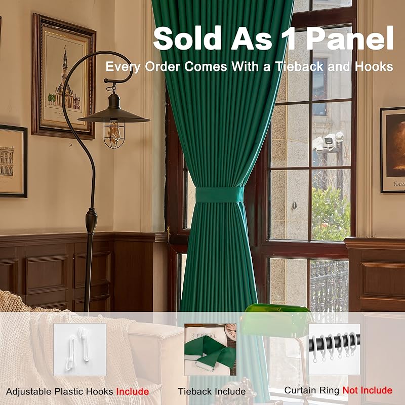 Hunter Green Pinch Pleated Blackout Curtains 52x63 in - Thermal Insulated Panel, Single 1 Pack (Variation: Green 52"W x 63"L)