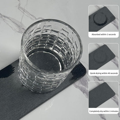 NiuYichee Water Absorbing Stone Trays - Modern Diatomite Soap Dish for Kitchen & Bathroom | 3.54" W x 9" L, Dark Gray