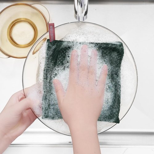 Homaxy Kitchen Dish Cloths - 100% Cotton Waffle Weave, Ultra Soft & Absorbent, 12x12 Inches, 8-Pack | Blackish Green