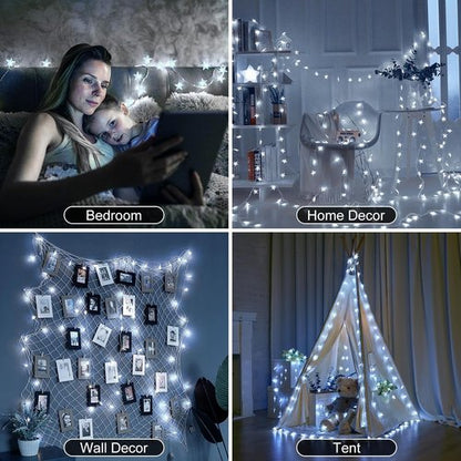 Brightown Star String Lights - 2 Pack 17 ft 50 LED Waterproof Fairy Lights with Remote & Timer | Perfect for Bedroom, Patio & Wedding Decor