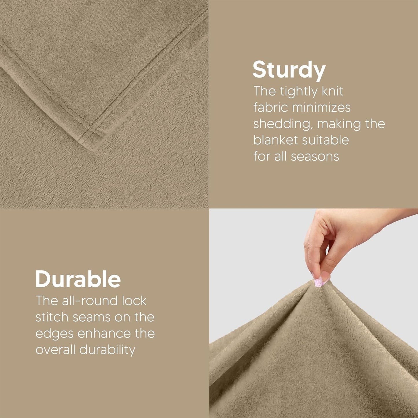 Utopia Bedding Fleece Blanket - Luxury Soft Microfiber Twin Size Camel (60x80 Inch) - Anti-Static 300GSM