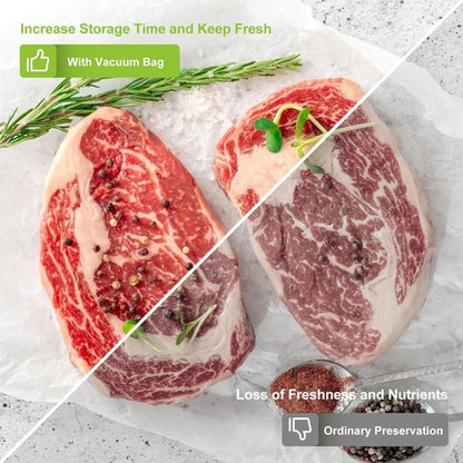 Bonsenkitchen Vacuum Sealer Bags - 11" x 50 ft Rolls | BPA-Free Commercial Grade Food Storage Bags