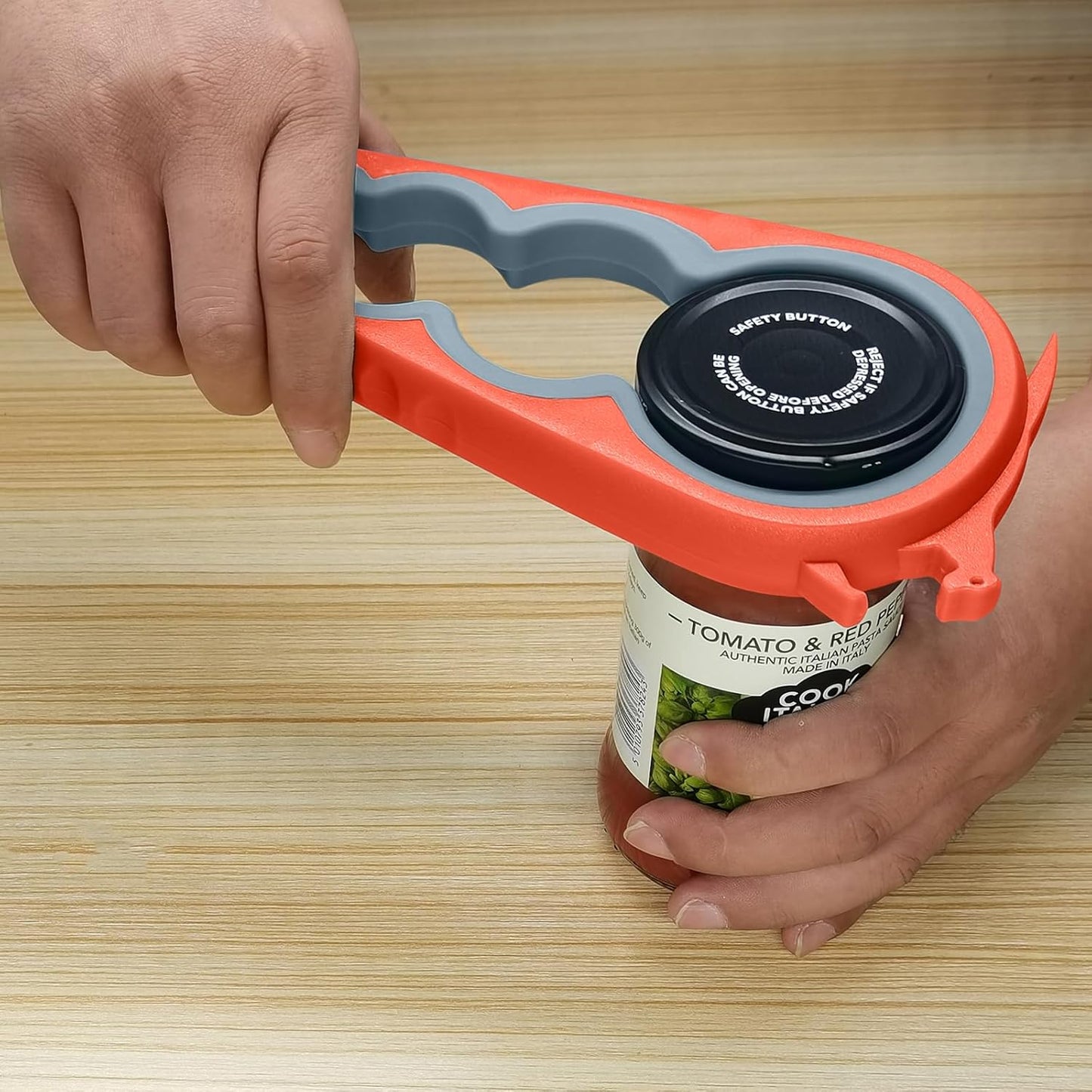 Otstar Jar Opener | Easy Grip Bottle & Can Opener for Seniors & Arthritis | Orange Color