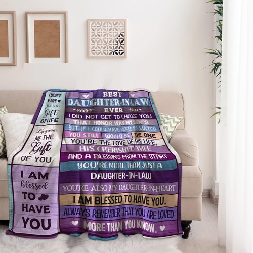 Ekpvgit Best Daughter in Law Gifts from Mother in Law, Future Daughter in Law Gifts for Birthday Christmas Mothers Day Blanket 60"x80"